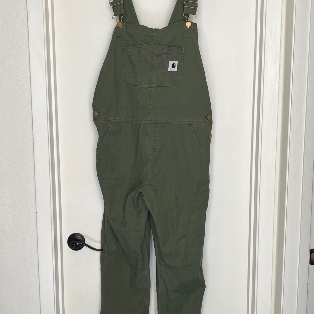 Carhartt Wip patch bib Olive Overalls Large